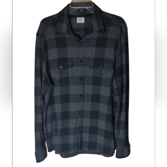 Faherty Men's Black Buffalo Plaid Legends Sweater Shirt Size XL - Picture 4 of 7
